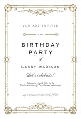 Classic Border - Birthday Invitation